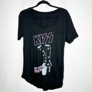 R.K. STRATMAN KISS Graphic Tee Black NWOT in Small